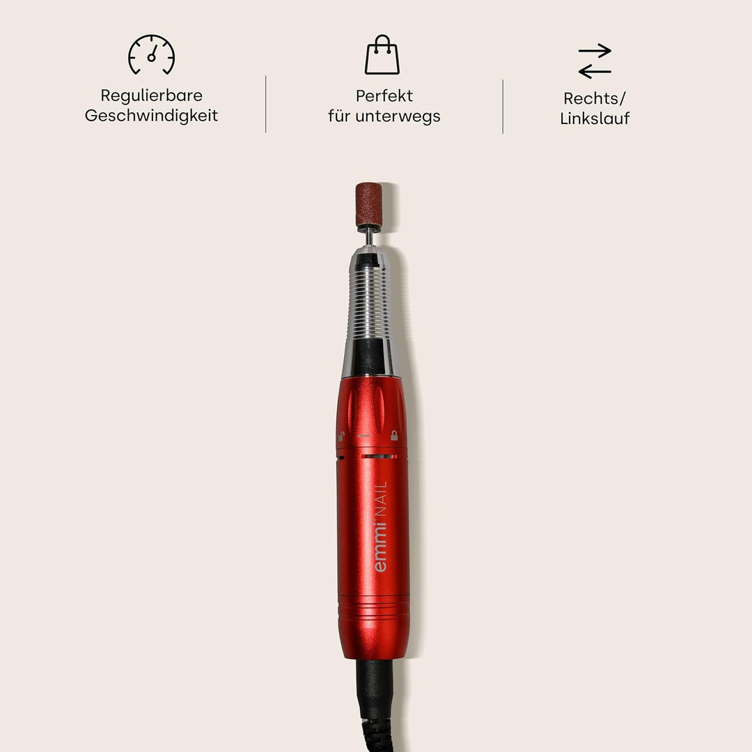 Emmi Nail Elektrischer Nagelfräser mit 6er Bit-Set – USB-Nagelfeile für Gelnägel & Lack – Profi Fräs