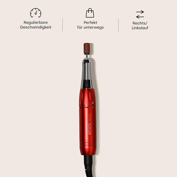 Emmi Nail Elektrischer Nagelfräser mit 6er Bit-Set – USB-Nagelfeile für Gelnägel & Lack – Profi Fräs