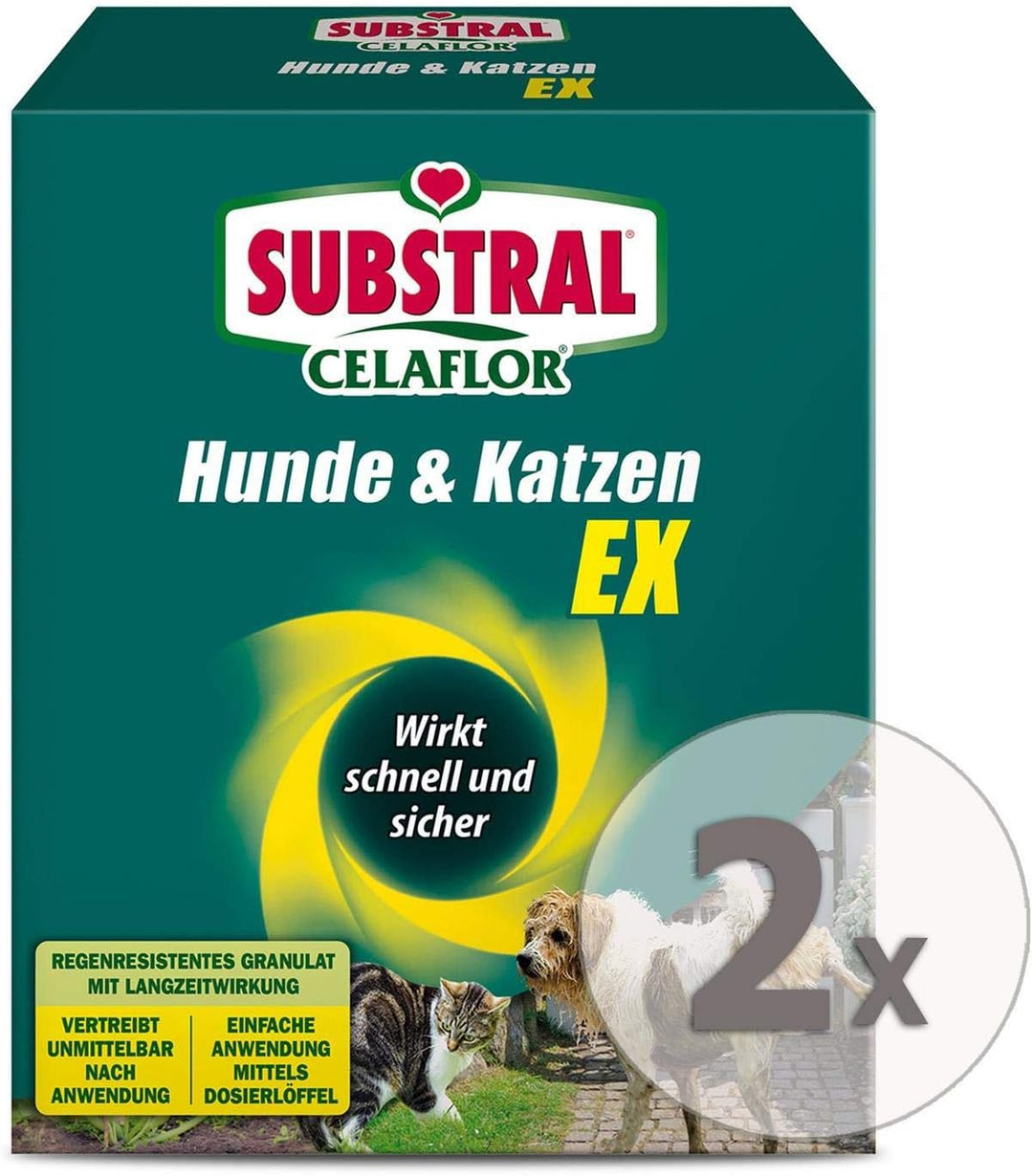 Substral-Celaflor Hunde & Katzen Ex Fernhaltemittel-Granulat Sparpaket, 2 x 200 g + Zeckenzange mit