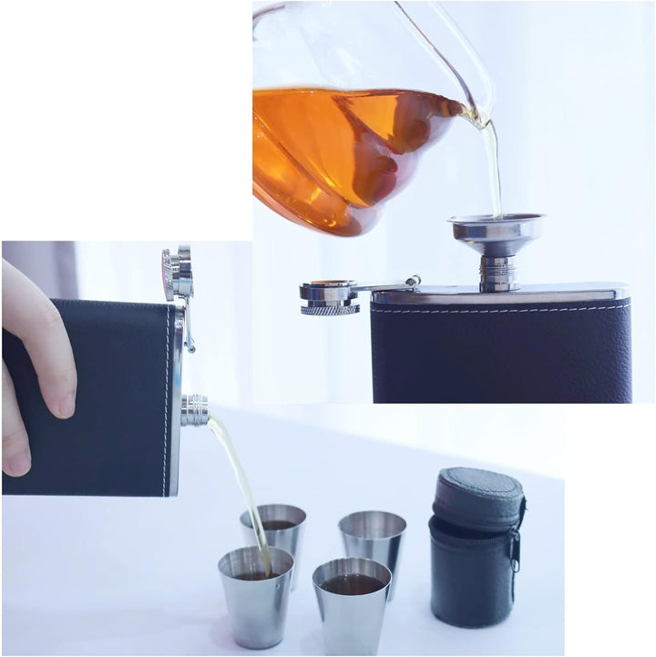 8 Unzen Edelstahl schwarz matt und auslaufdicht, für alle Geschlechter geeignet, geeignet für Spirit