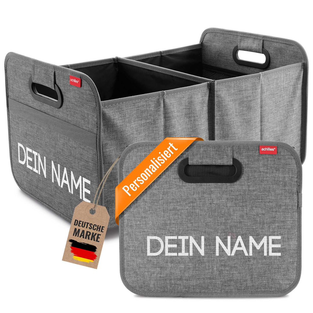 achilles Auto Faltbox mit Name, Kofferraumtasche personalisierbar, Kofferraum-Organizer, Autotasche,