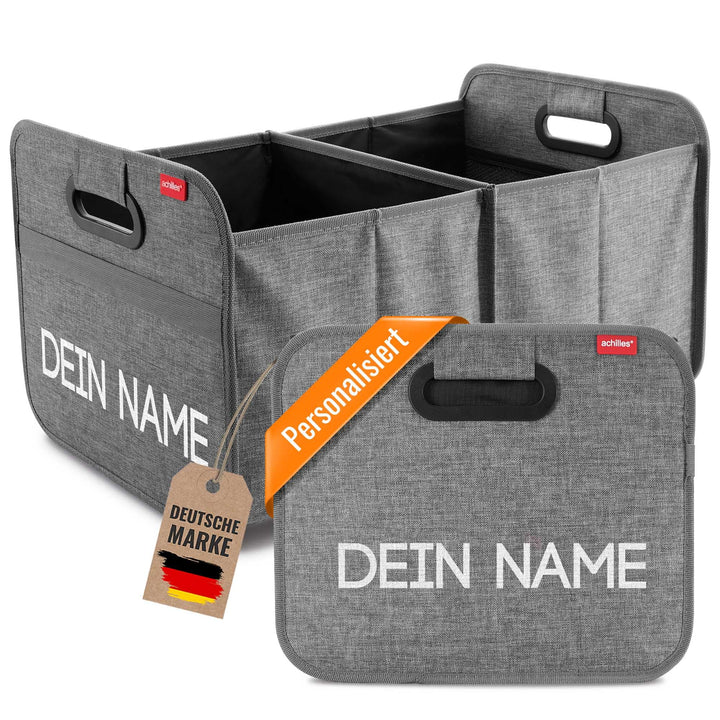 achilles Auto Faltbox mit Name, Kofferraumtasche personalisierbar, Kofferraum-Organizer, Autotasche,