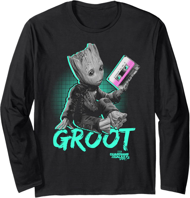 Marvel Guardians Vol. 2 Baby Groot Neon Tape Langarmshirt