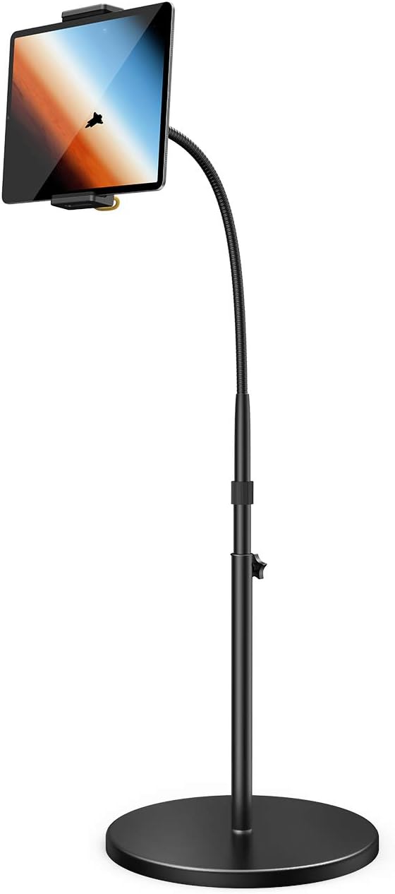 Lamicall Tablet Bodenständer, Tablet Halterung - Schwanenhals Halter mit Einstellbarer Höhe und Stab