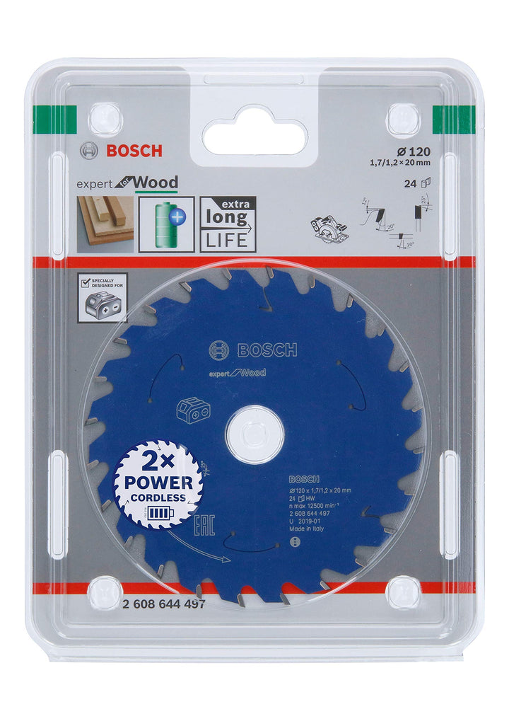 Bosch Accessories Professional Kreissägeblatt Expert for Wood (Holz, 120 x 20 x 1,7 mm, 24 Zähne, Zu