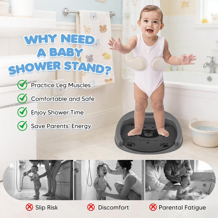 Baby Dusche Ständer, Höhenverstellung 40-57cm, Baby Shower Stand Support mit Anti-Rutsch Basis & Rut