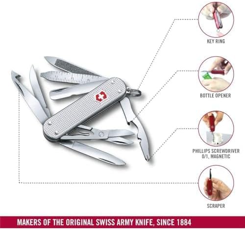 Victorinox Schweizer Taschenmesser, Mini Champ, Swiss Army Knife, Multitool, 14 Funktionen, Brieföff