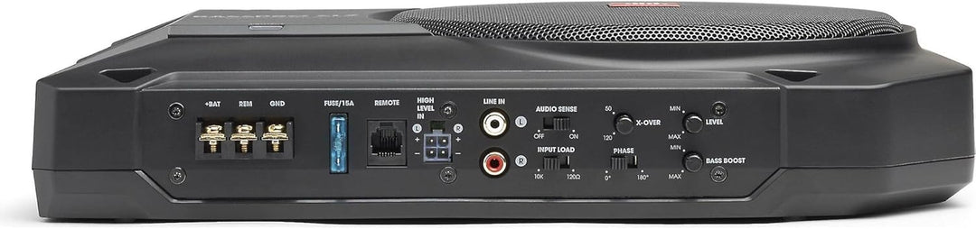 JBL BassPro SL2 Aktiv Subwoofer Auto Set - Aktiver Car hifi Untersitz Bassbox Gehäuse mit Bassreflex