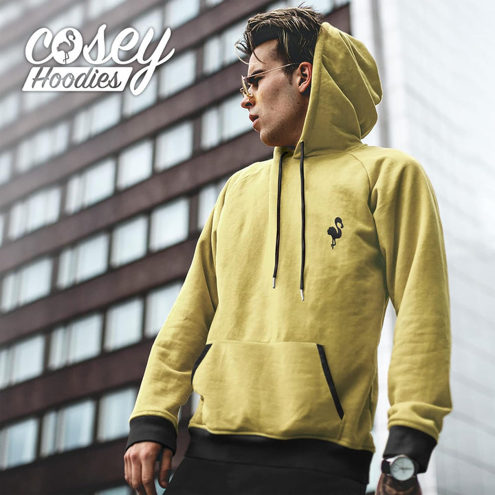 cosey Herren Hoodie Kapuzen-Pullover Sweater REG FIT S Gelb, S Gelb