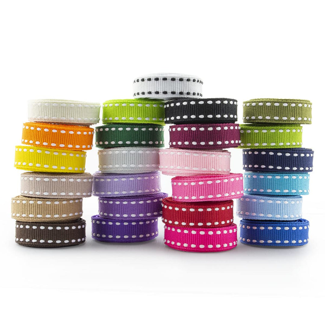 Summer-Ray Ripsband, 9 mm, 25 Farben, Vorteilspackung, 3 Meter pro Farbe