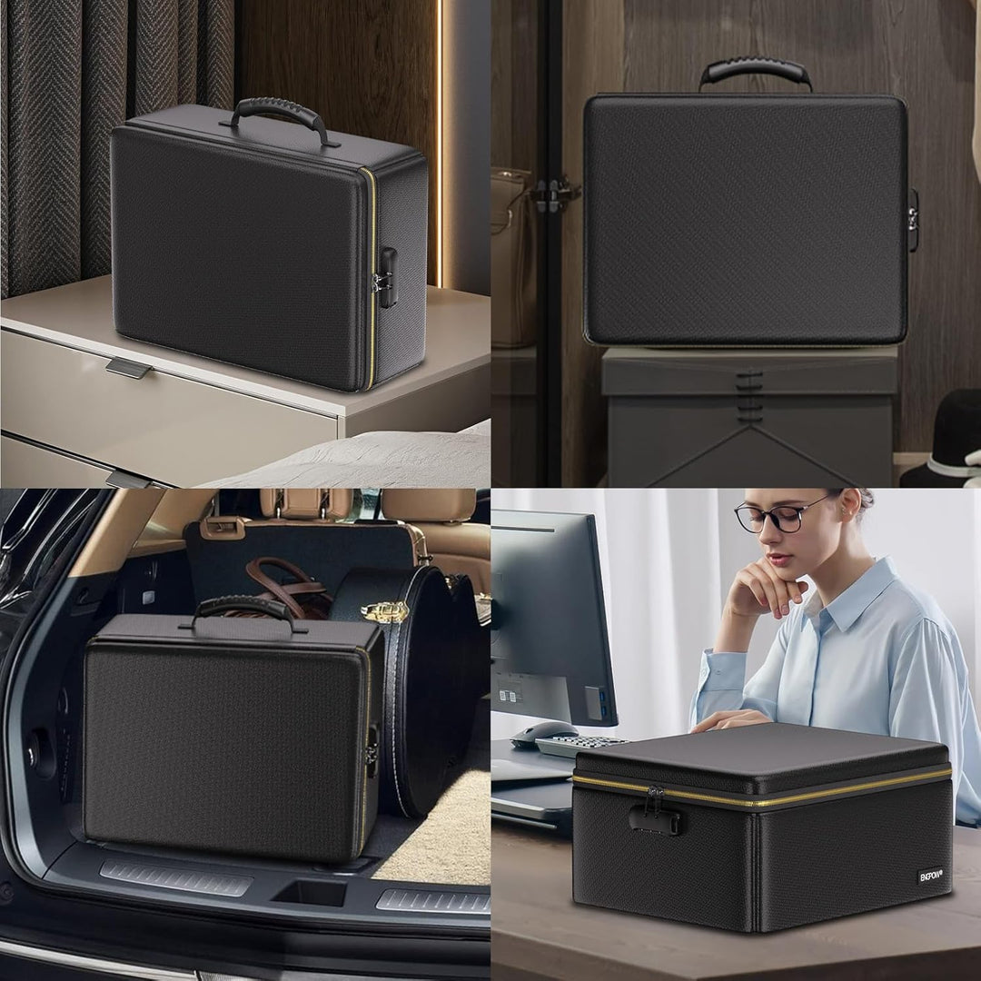 Feuerfeste Dokumententasche mit Feuerfeste Reissverschluss und Schloss,Harte Aufbewahrungsbox,Wasser