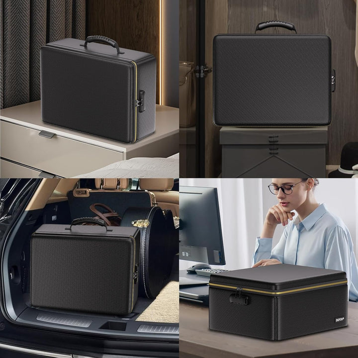 Feuerfeste Dokumententasche mit Feuerfeste Reissverschluss und Schloss,Harte Aufbewahrungsbox,Wasser