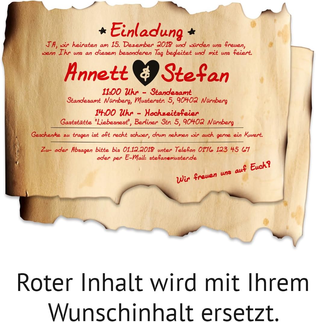 Kartenmachen.de Lasergeschnittene Hochzeitseinladungen Einladungskarten Hochzeit - Vintage Flaschenp