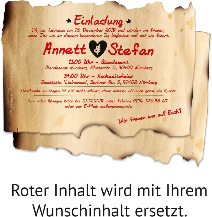 Kartenmachen.de Lasergeschnittene Hochzeitseinladungen Einladungskarten Hochzeit - Vintage Flaschenp