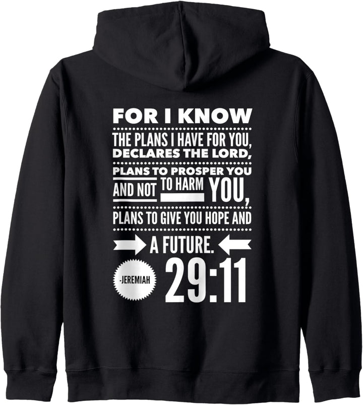 Christian Jeremiah 29:11 Hope Quote Bible Verse Scripture Kapuzenjacke