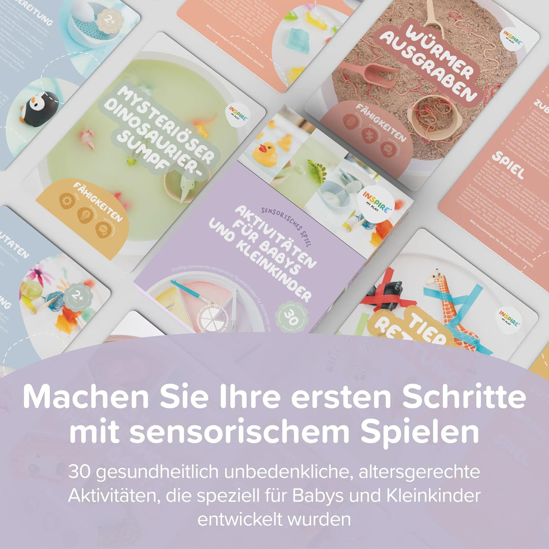 Inspire My PLAY – 30 x sensorische Spielaktivitätskarten für Babys – Inspiration für kreative Spiela