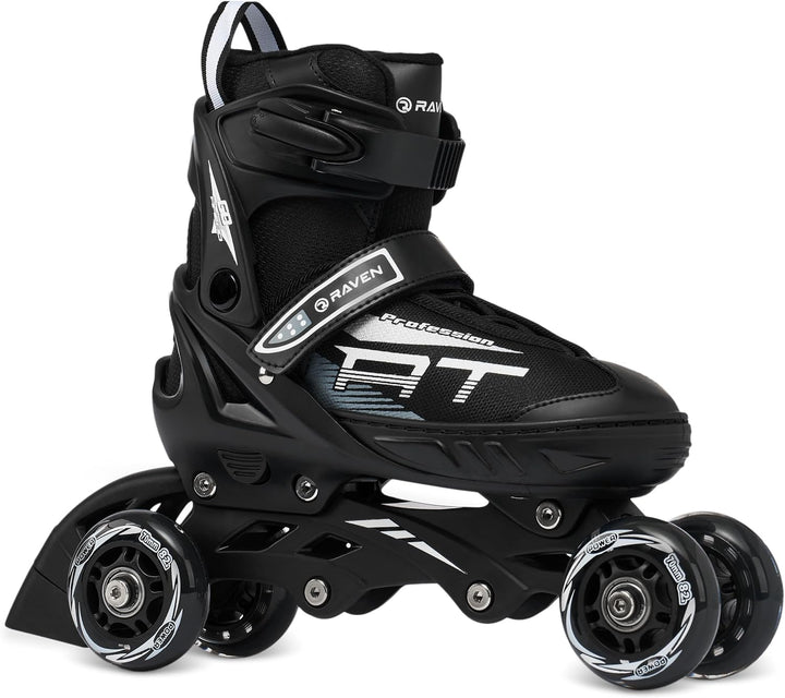 4in1 Inlineskates/Triskates/Rollschuhe/Schlittschuhe Raven Profession Schwarz 35-39(23cm-25,5cm), Sc