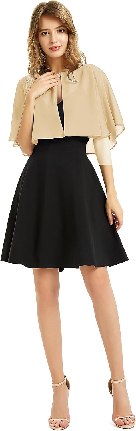 BUCUXE Weicher Chiffon-Schal für Damen, für Abendkleid, Hochzeit, Umhang, Bolero, Überwurf Einheitsg