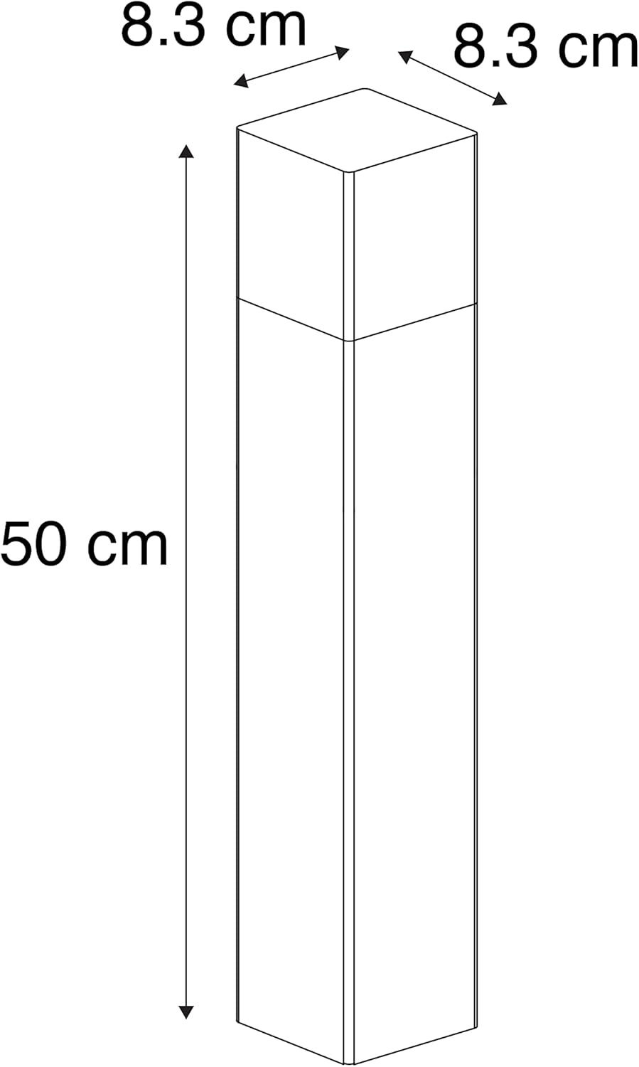 Qazqa - Modern Stehende Aussenlampe schwarz 50 cm IP44 mit Rauchglaseffekt - Dänemark I Aussenbeleuc