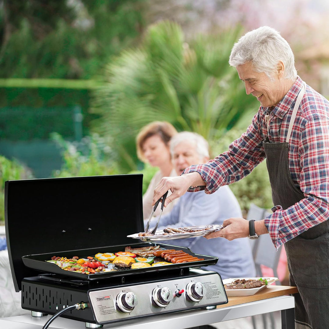 Royal Gourmet Servierwagen 3-Etagen mit Müllsackhalter Küchenwagen Edelstahl Beistelltisch Outdoor P
