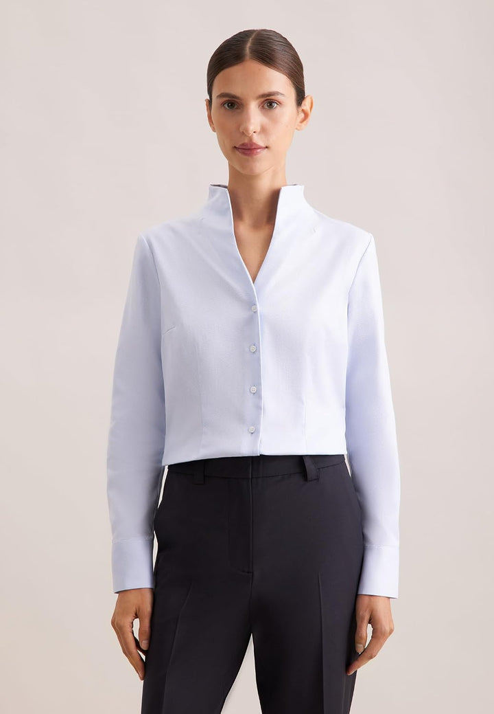 Seidensticker Damen Bluse - City Bluse - Bügelleicht - Kelchkragenbluse - Slim Fit - Langarm - 100%
