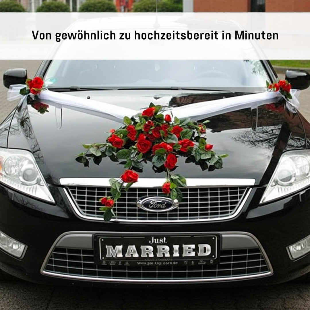 Autoschmuck Spitze STRAUss Auto Schmuck Braut Paar Rose Deko Dekoration Hochzeit Car Auto Wedding De
