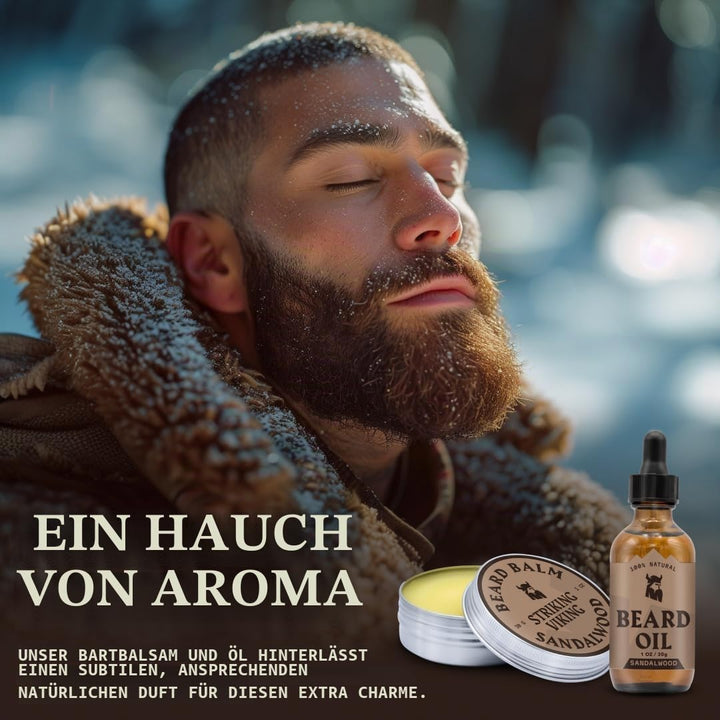 Striking Viking Bartöl und Bartbalsam - Bartpflege-Set für Männer mit natürlichem Bartöl und Bartbal