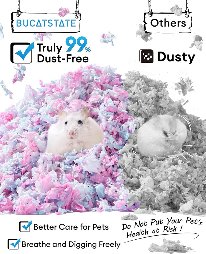 BUCATSTATE Hamsterstreu 70L, wirklich zu 99,9% staubfreie Papier-Einstreu für Nager mit Geruchskontr