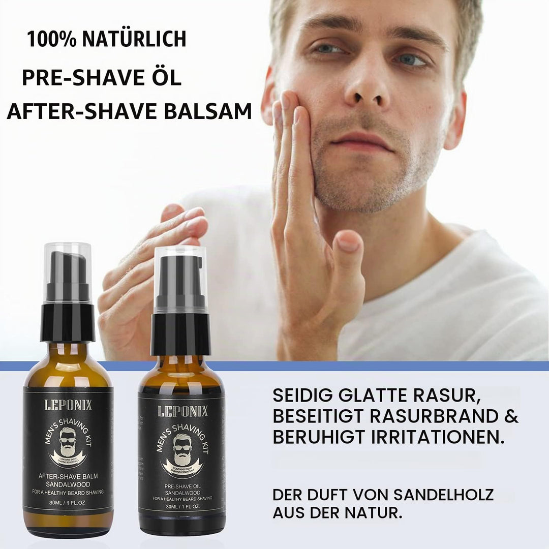 Rasierset für Männer, Essential Kit enthält Sandelholz Rasiercreme, Schnitte und Rasierbrand Rasiere