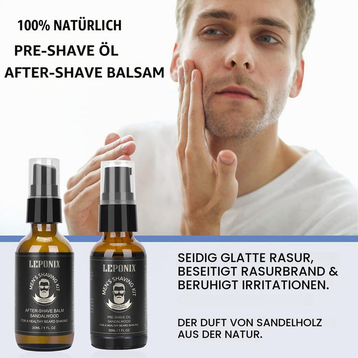 Rasierset für Männer, Essential Kit enthält Sandelholz Rasiercreme, Schnitte und Rasierbrand Rasiere
