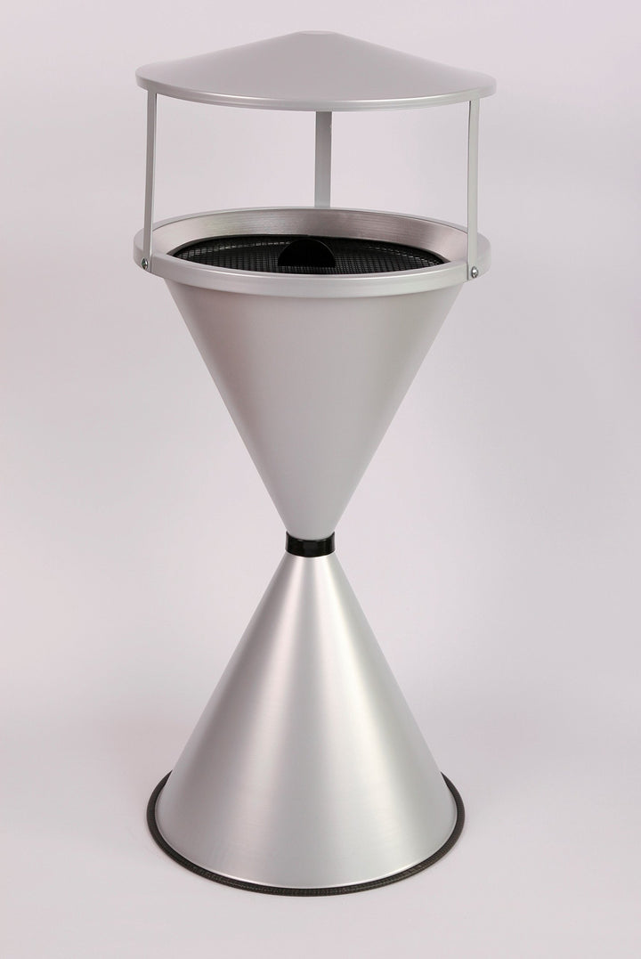 Standaschenbecher Diabola mit Dach 71x40 cm, silber metallic, Marke: Szagato, Made in Germany (Asche