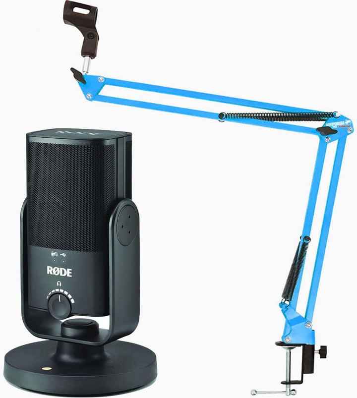 Rode NT-USB MINI USB-Studio-Kondensatormikrofon + keepdrum NB35BL Blau Mikrofonarm NT-USB Mini + Gel
