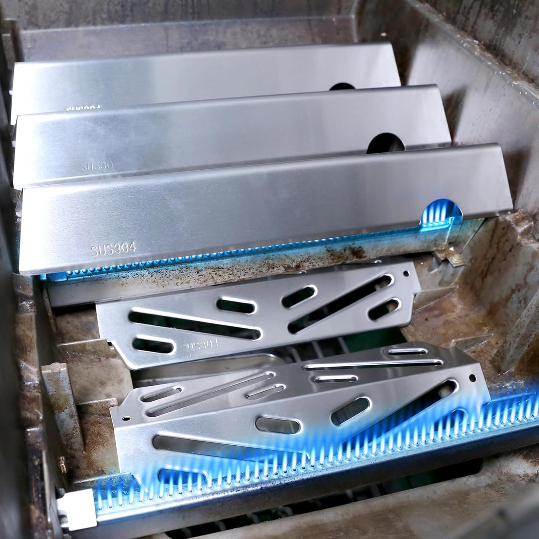 QuliMetal Aromaschienen und Hitzedeflektoren für Weber Genesis II 300 / LX 300, GS4, passend für Gen