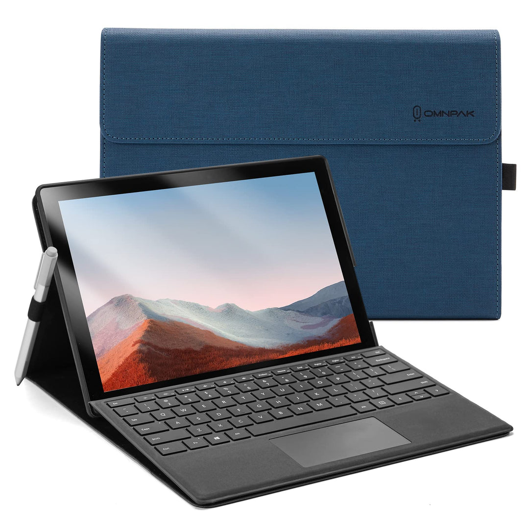 Omnpak Hülle für Microsoft Surface pro 7+/ 7/6 /5/4, Anpassbarer Betrachtungswinkel, Kompatibel mit