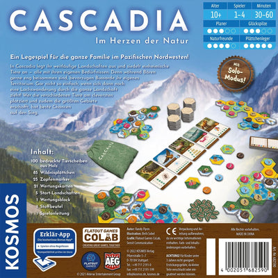 Kosmos 682590 Cascadia – Im Herzen der Natur, Spiel des Jahres 2022, Legespiel mit Holz-Elementen, F