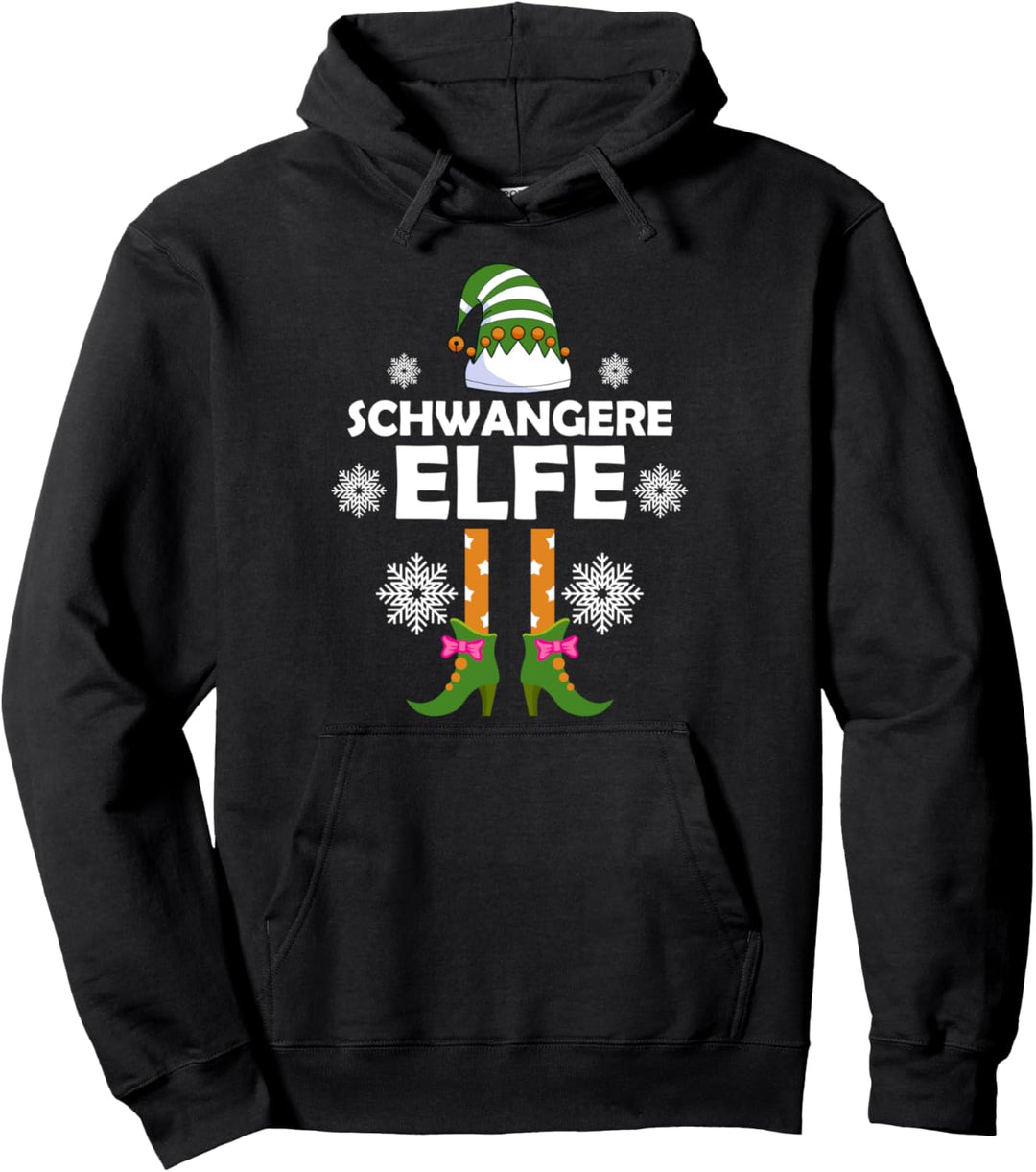 Schwangere Elfe Familien Weihnachts Outfit Weihnachtself Pullover Hoodie