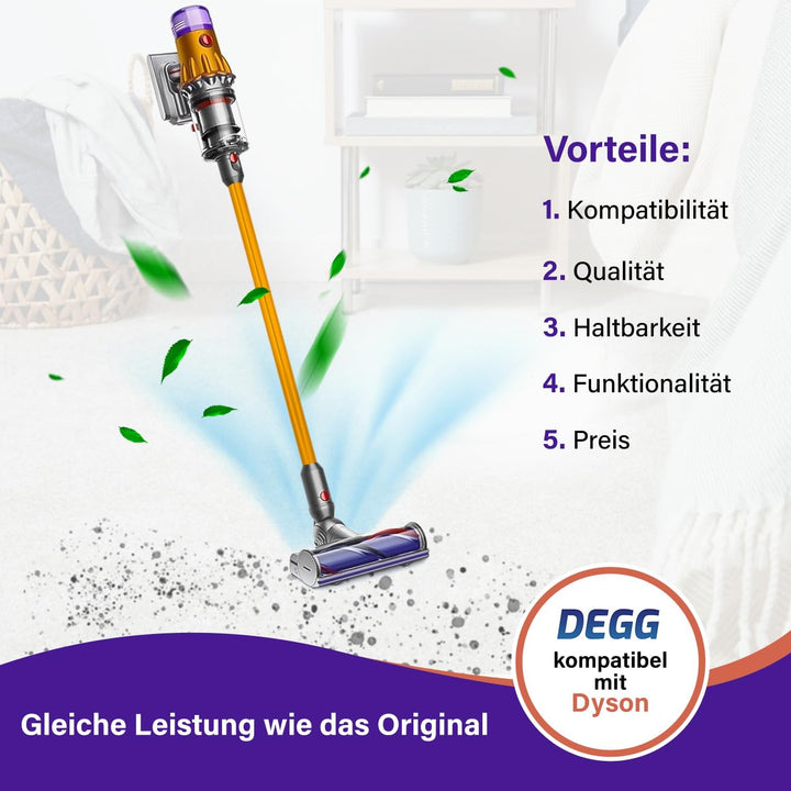 DEGG® Staubsaugerrohr, Kompatibel mit Dyson V12, Gold, 34 mm | Verlängerungsrohr, Saugrohr, Staubsau