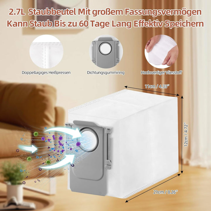 28 Stück Zubehörset für Roborock Qrevo Curv/Qrevo Edge Staubsauger Roboter, Ersatzubehör 4 Hauptbürs