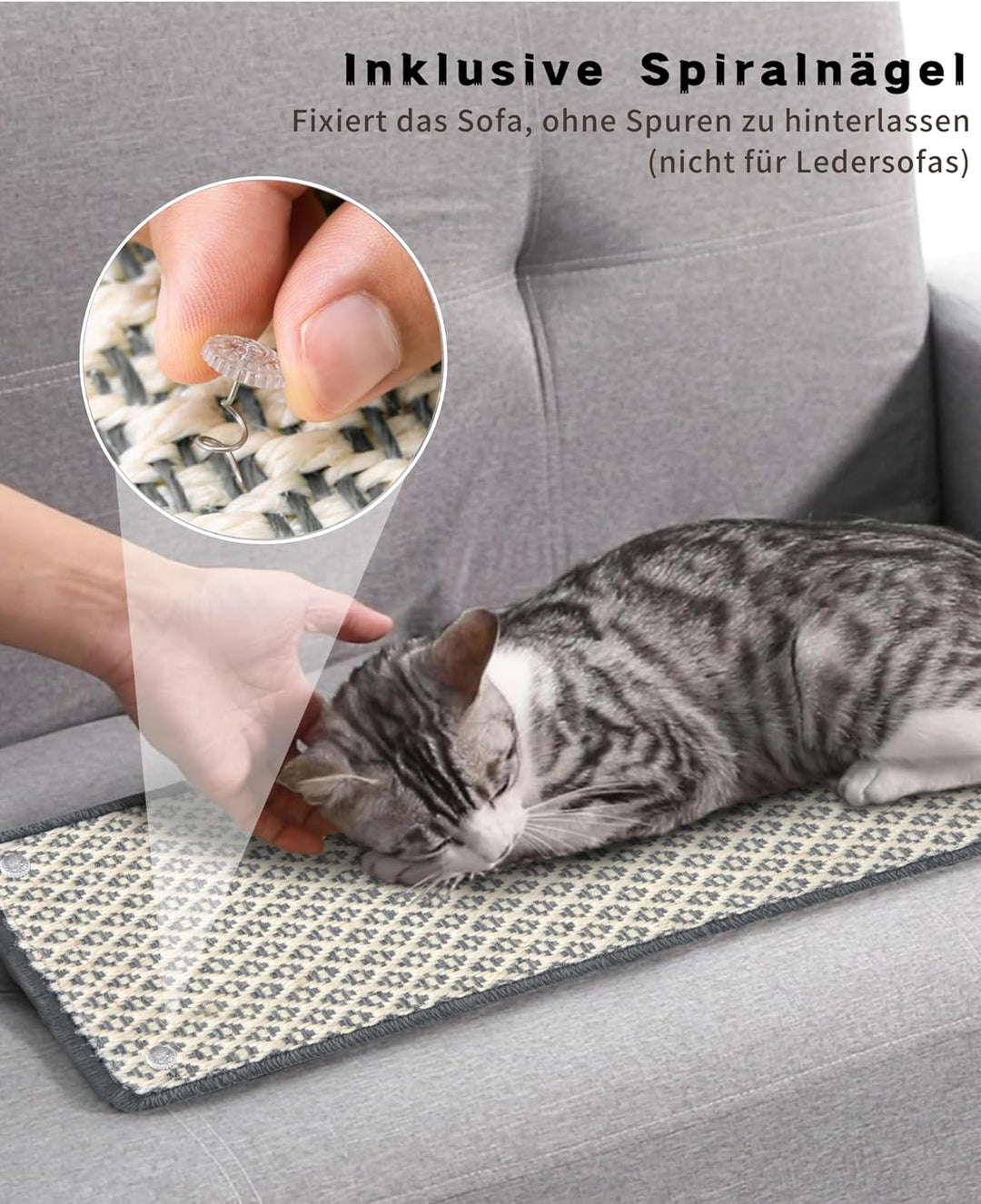 JanYoo 2 Stück Kratzmatte Katze, Kratzschutz Katzenkratzmatte Sisal Katzenkratzmatte Katzen Kratztep