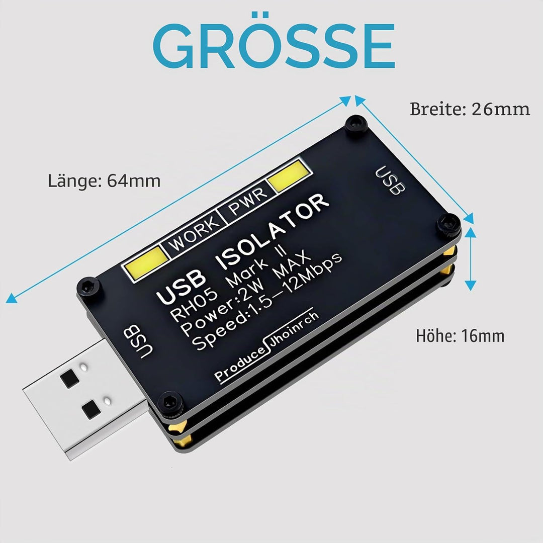 USB-Isolator, USB-Ground-Loop-Isolator, mit ADUM3160-Chip, 2W 5V geregelte Stromversorgung, unterstü