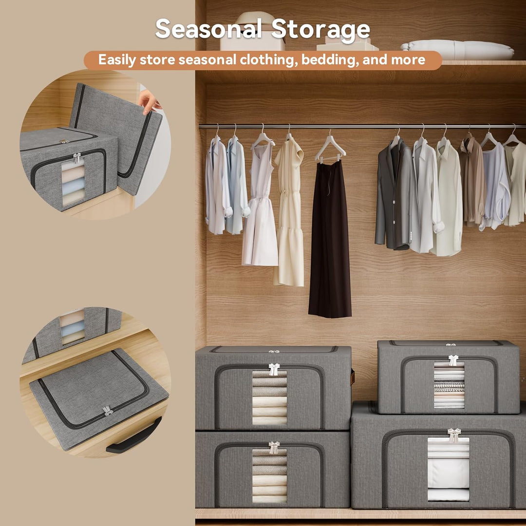 Kleidung Aufbewahrungstasche Faltbar Metallrahmen: Stapelbare Aufbewahrungsbox mit Deckel für Kleide