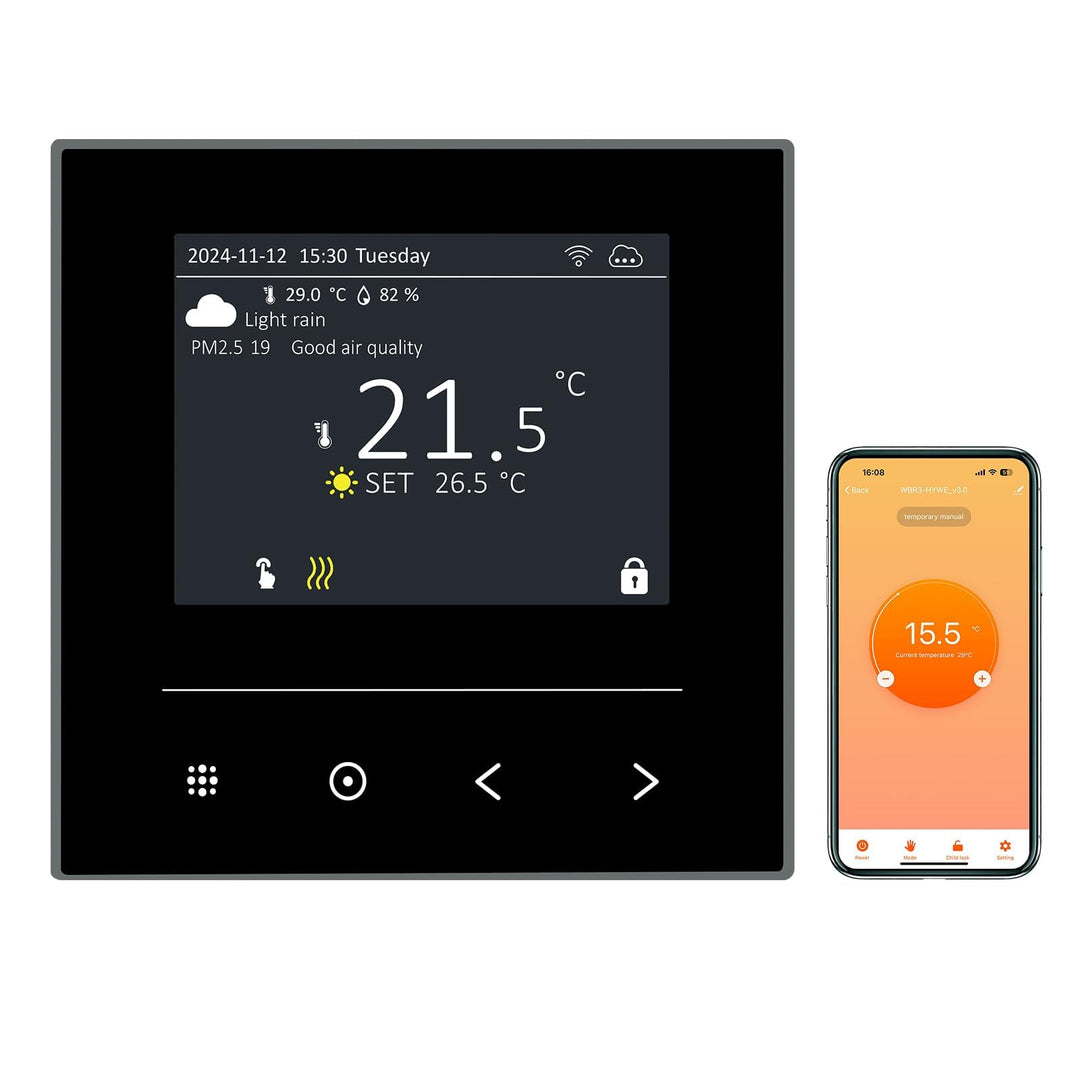 KETOTEK WiFi Thermostat für Elektrische Fussbodenheizung, Digital LCD Programmierbar Raumthermostat