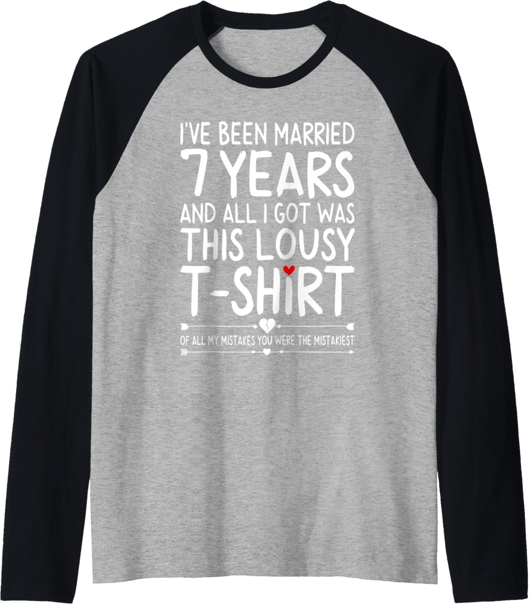 7th Wedding Anniversary Shirts for Her 7 Years of Marriage Raglan