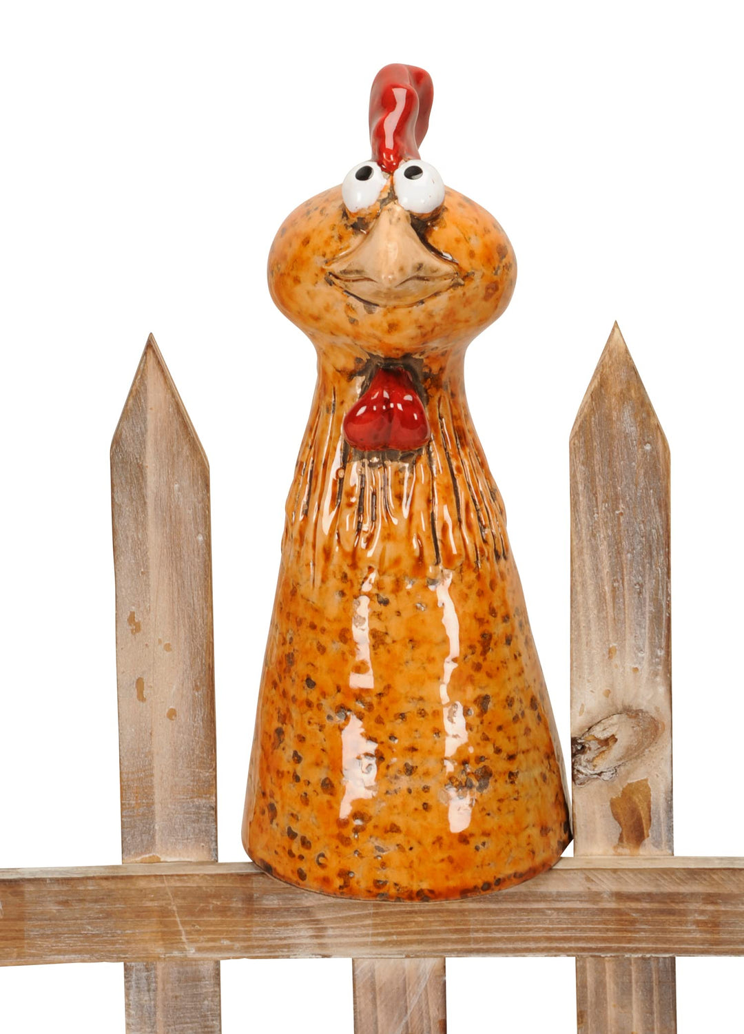 Zaunfigur Huhn braun Zaundeko Zaunhocker H=23 cm Motiv Huhn, Motiv Huhn