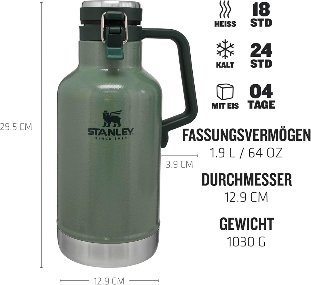 Stanley 1913 Classic Easy-Pour Growler Thermoskanne 1.9 Liter - Hält Bier 24 Stunden Kalt & Frisch -