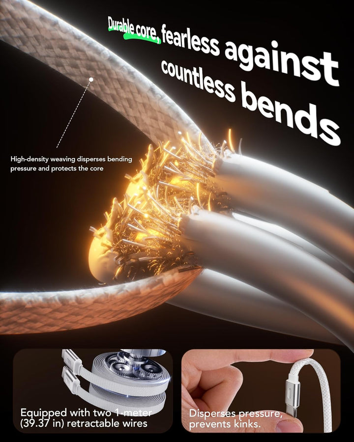 5-in-1 ladekabel ausziehbar für Samsung Galaxy Watch 9/8/7，kein Apple Watch | Faltbar mit Display, 6