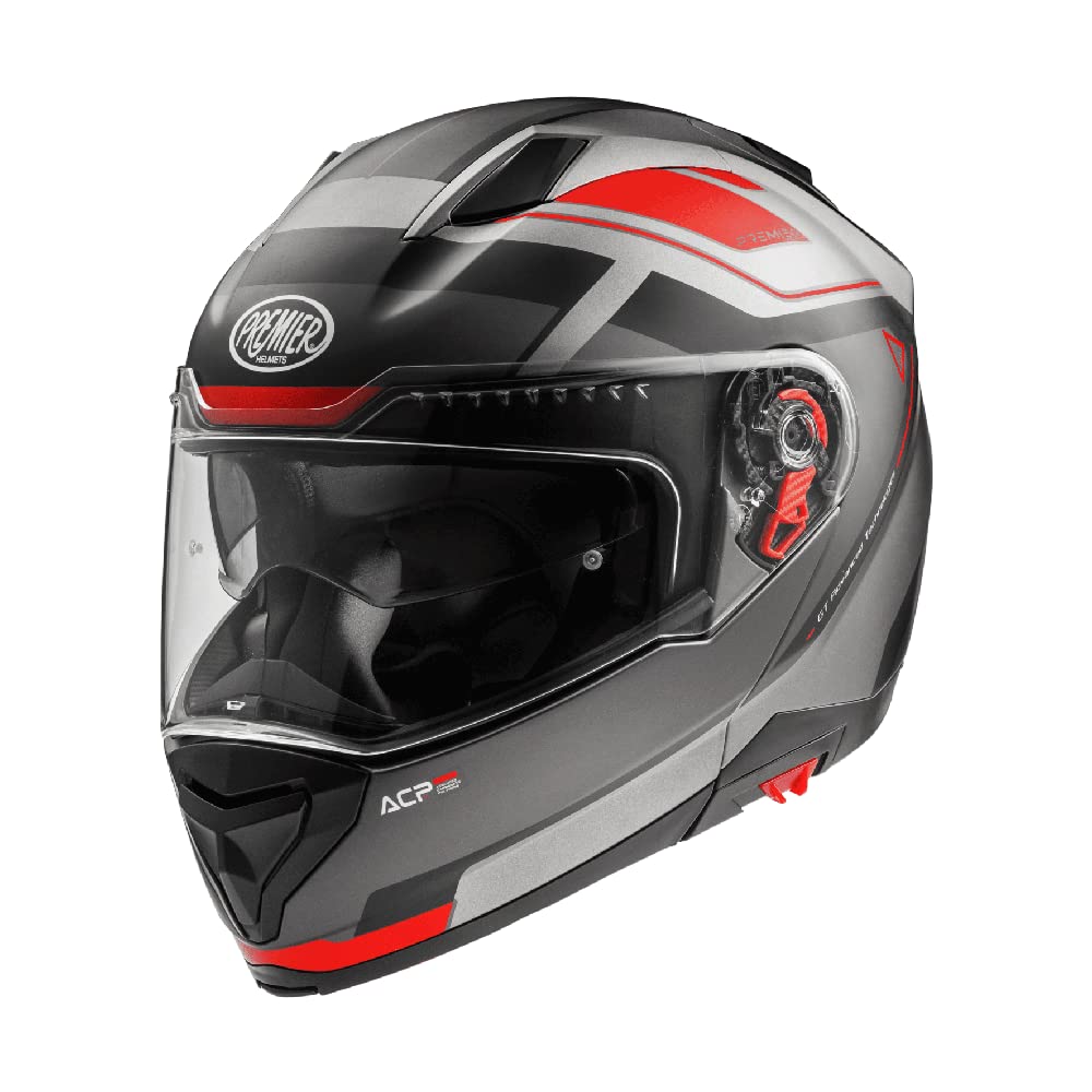 Premier Unisex-Adult Delta Helm S Dunkelgrau, Hellgrau Und Rot, S Dunkelgrau, Hellgrau Und Rot