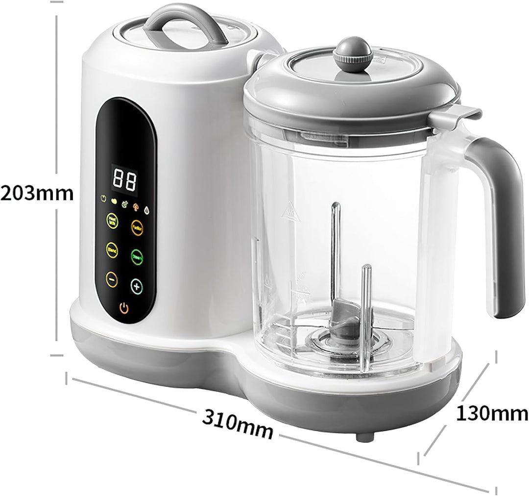 4-in-1 Babybrei Zubereiter &amp; Dampfgarer Mixer Baby, 400ml Baby Küchenmaschine mit Touchscreen, Autom