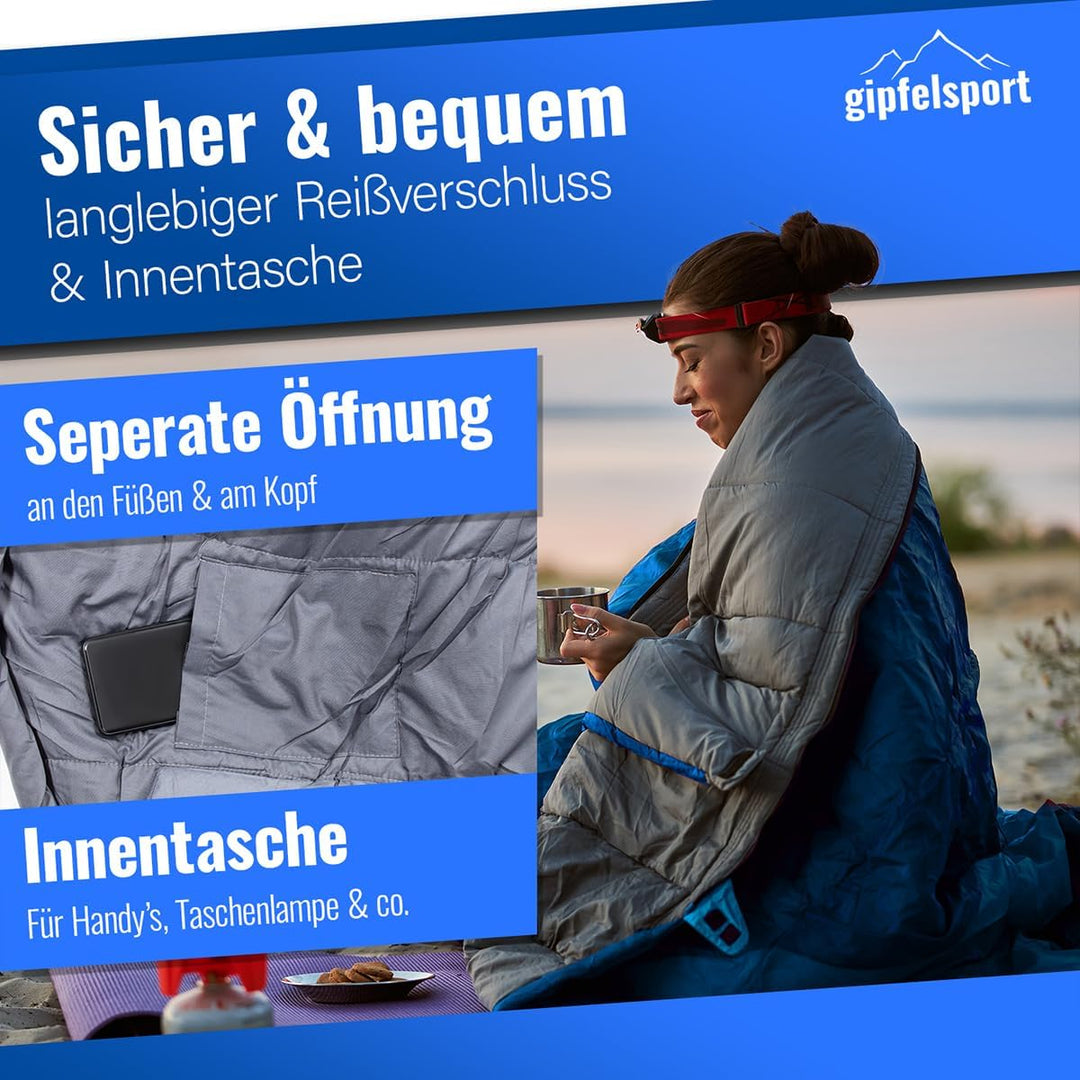 Gipfelsport Ultraleicht Schlafsack 4 Jahreszeiten [-20°C bis 15°C] Ultralight Sleeping Bag | Ultrale
