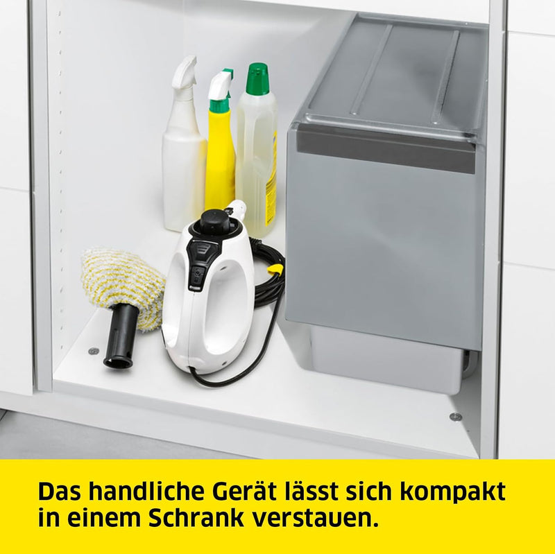 Kärcher Dampfreiniger SC 1, Dampfdruck: 3 bar, Aufheizzeit: 3 min., Leistung: 1.200 W, Flächenleistu